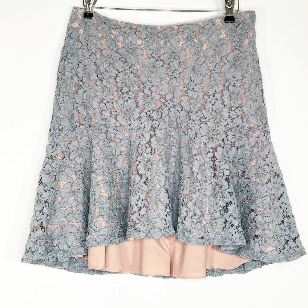 Cynthia Rowley Lavender Purple Lace Trumpet High-Low Skirt Womens 10